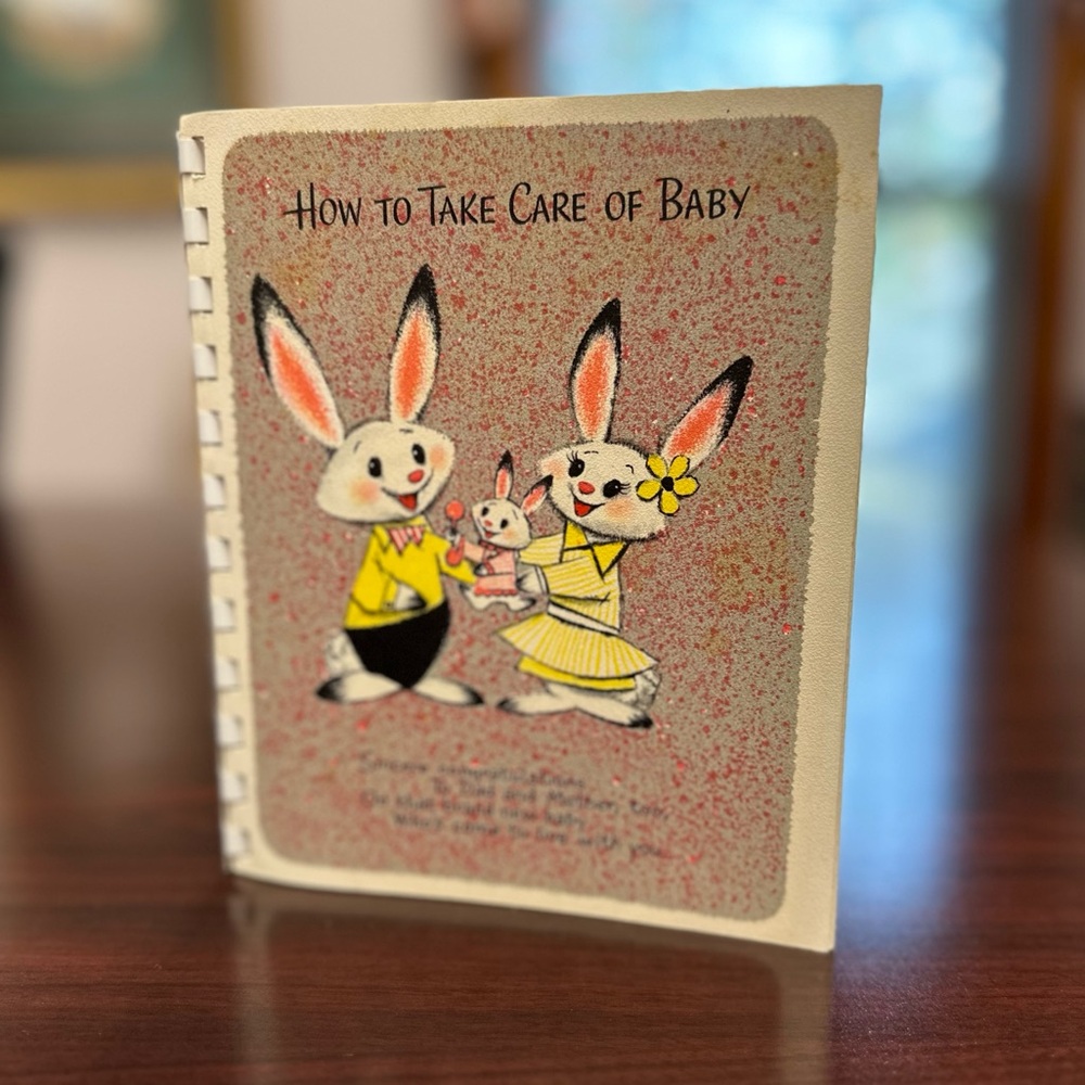 “How to Take Care of Baby” card booklet by Hallmark from 1950s